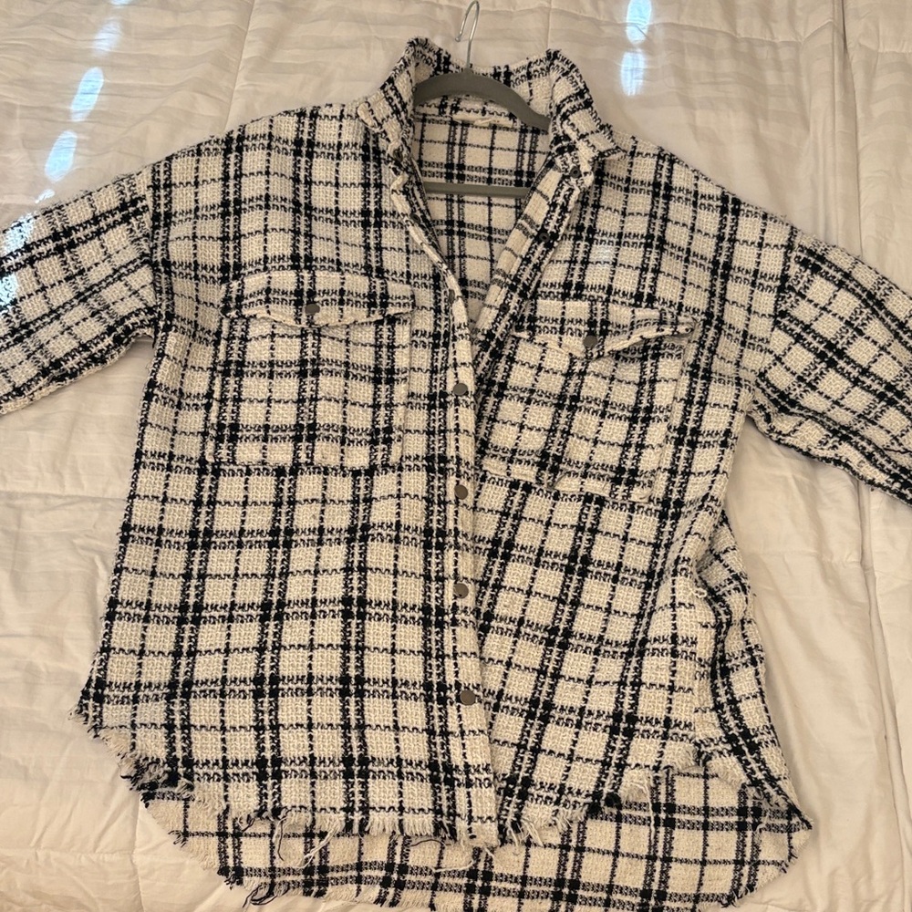 Black and White Plaid Jacket